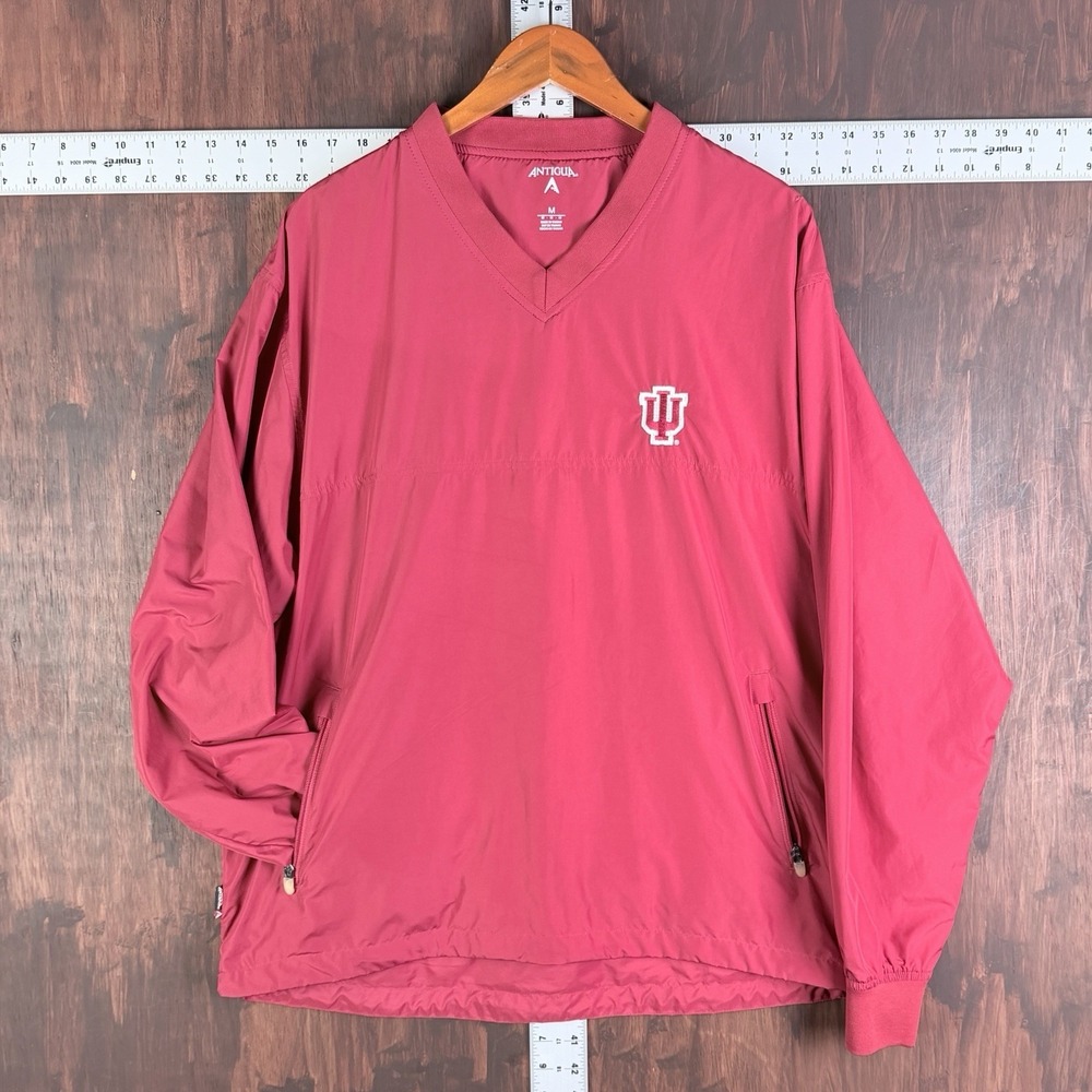 Indiana‎ IU Hoosiers Pullover Windbreaker Woven Jacket Red Men's Medium NCAA